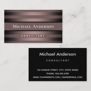 Tarjeta De Visita Gris, rayas, gradiente, rayas grises, simples, mín