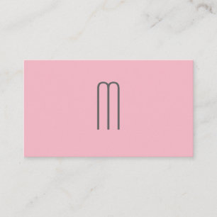 Tarjeta De Visita Gris rosa rosado monograma Minimalista moderno