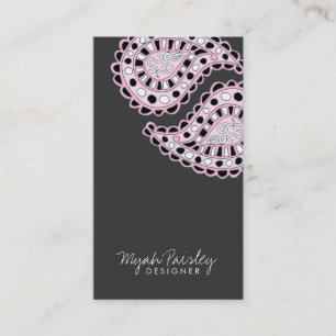 Tarjeta De Visita gris rosado del negro el de 311-Myah Paisley