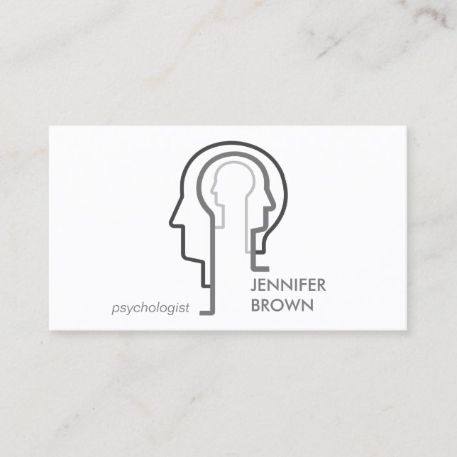 Tarjeta De Visita Gris Scheme Mind Science Human Head (Anverso)