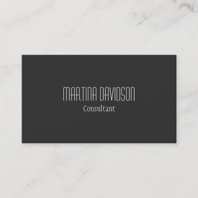 Tarjeta De Visita Gris Sencillo Moderno Elegante (Anverso)