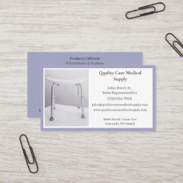 Tarjeta De Visita Gris Shower Chair Equipo Médico Senior