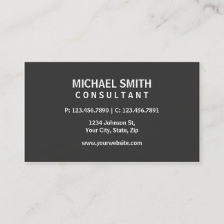 Tarjeta De Visita Gris simple llano moderno elegante profesional