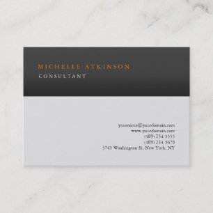 Tarjeta De Visita Gris Stripes Clásico Elegante Profesional