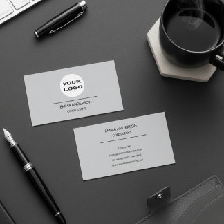 Tarjeta De Visita Gris Suave Moderno Minimalista Empresarial