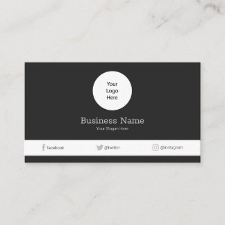 Tarjeta De Visita Gris tu logotipo Icono moderno de medios sociales