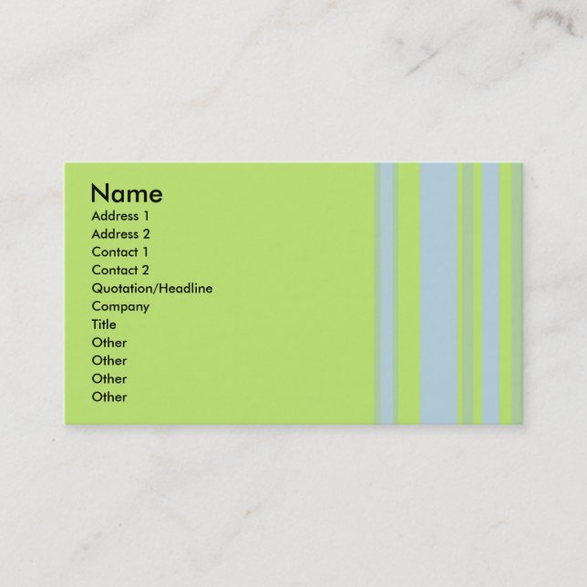 Tarjeta De Visita gris verde rayado amarillo (Anverso)
