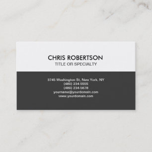 Tarjeta De Visita Gris White Modern Simple Simple Plain Business Car