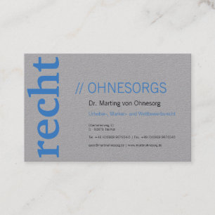 Tarjeta De Visita Gris y azul, genial para abogado