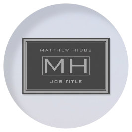 Tarjeta De Visita Gris y gris oscuro guapo (info back)