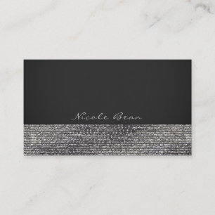 Tarjeta De Visita Gris y plata Glam moderno lentejuelas Chic elegant