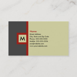Tarjeta de visita gris y roja moderna del