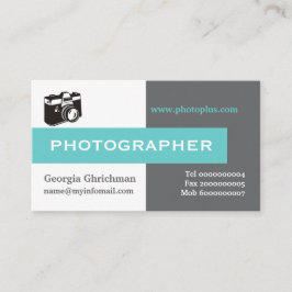 Tarjeta De Visita Grises, blancos, azules y llamativos fotógrafos