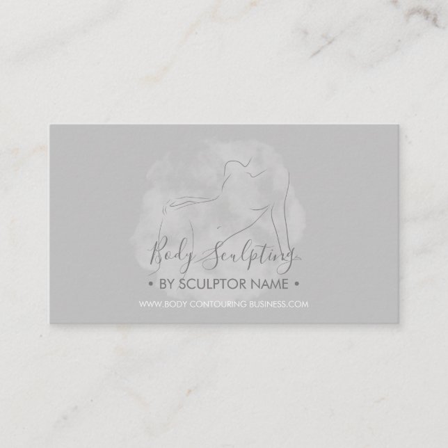 Tarjeta De Visita Grises de escultura corporal (Anverso)