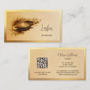 Tarjeta De Visita Gritos Ojos de maquillaje dorado