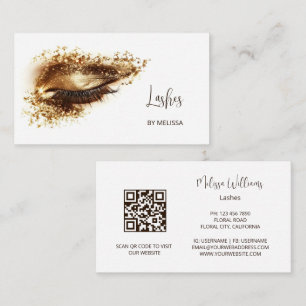 Tarjeta De Visita Gritos Ojos de maquillaje dorado