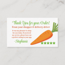 Tarjeta De Visita Grocery Delivery Service Thank You Review Stars