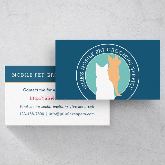 Tarjeta De Visita Groomer de Mascota móvil para gato y perro (Subido por el creador)