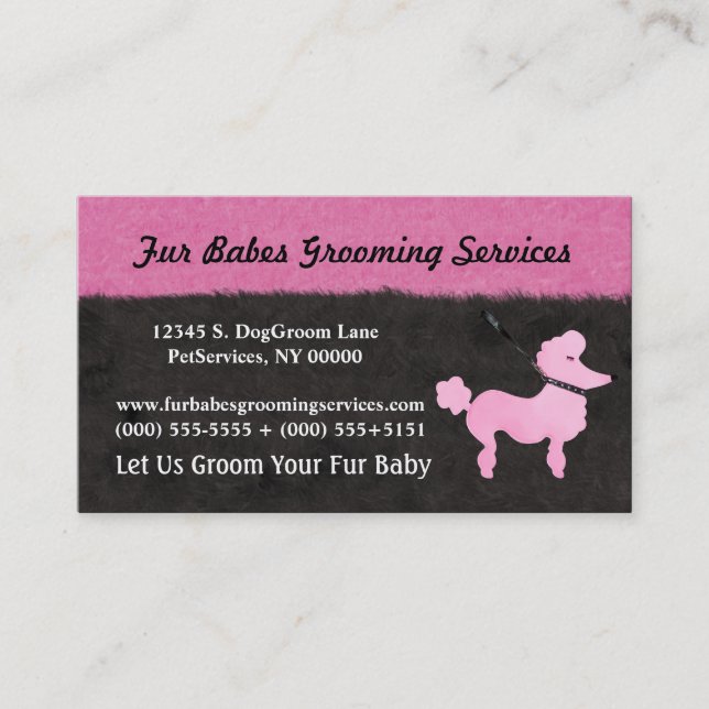 Tarjeta De Visita Groomer de servicios de Mascota de canapé blanco r (Anverso)