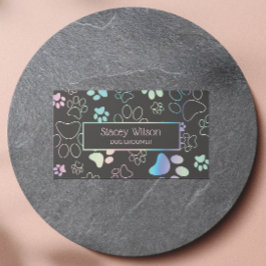 Tarjeta De Visita Groomer del Mascota de impresión de hojas de hueso