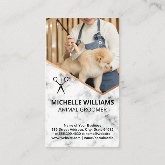 Tarjeta De Visita Groomer Shave Doggie (Anverso)