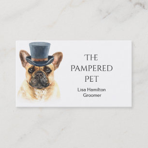 Tarjeta De Visita Groomer/Vet/Sitters, Mascota de Bullog francés