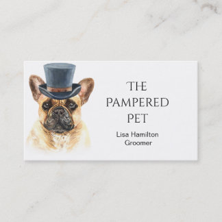 Tarjeta De Visita Groomer/Vet/Sitters, Mascota de Bullog francés