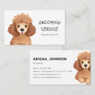 Tarjeta De Visita Grooming de Mascota de acuarela con diseño de cani