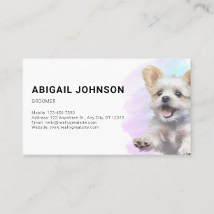 Tarjeta De Visita Grooming de perros/Mascotas modernos - acuarela mo