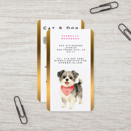 Tarjeta De Visita Grooming Dog Personalized Gold Elegant Collection