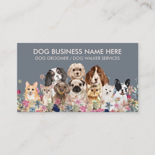 Tarjeta De Visita Grooming Dog Sitters Groomer, Mascota de marfil gr (Anverso)