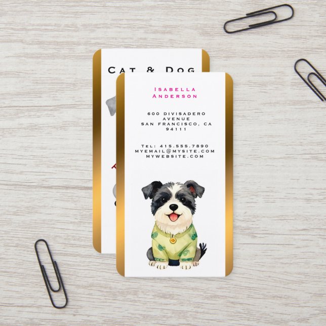Tarjeta De Visita Grooming Pet Personalized Luxury Trendy Collection (Anverso/Reverso In Situ)