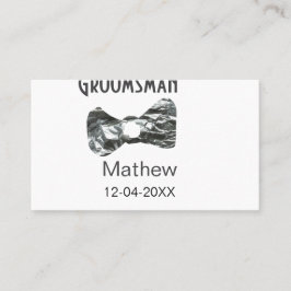 Tarjeta De Visita Groomsman agregar nombre fecha año de referencia d