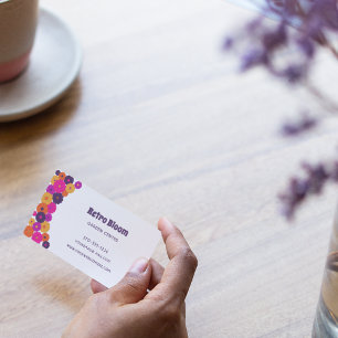 Tarjeta De Visita Groovy Flowers Gráfica Estilo Vintage