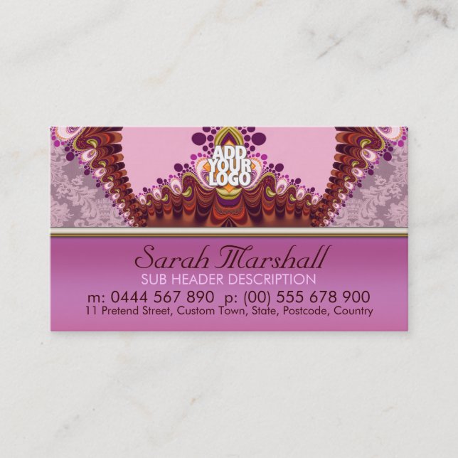 Tarjeta De Visita Groovy Pink Goddess Fashion Business Card (Anverso)