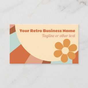 Tarjeta De Visita Groovy Retro 70s Psicodélico Hippy Flor