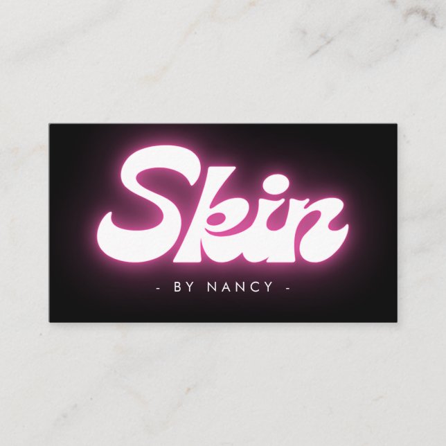 Tarjeta De Visita Groovy Skincare Pink Neon (Anverso)