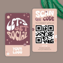 Groovy Trendy Social Media Scanable Código QR