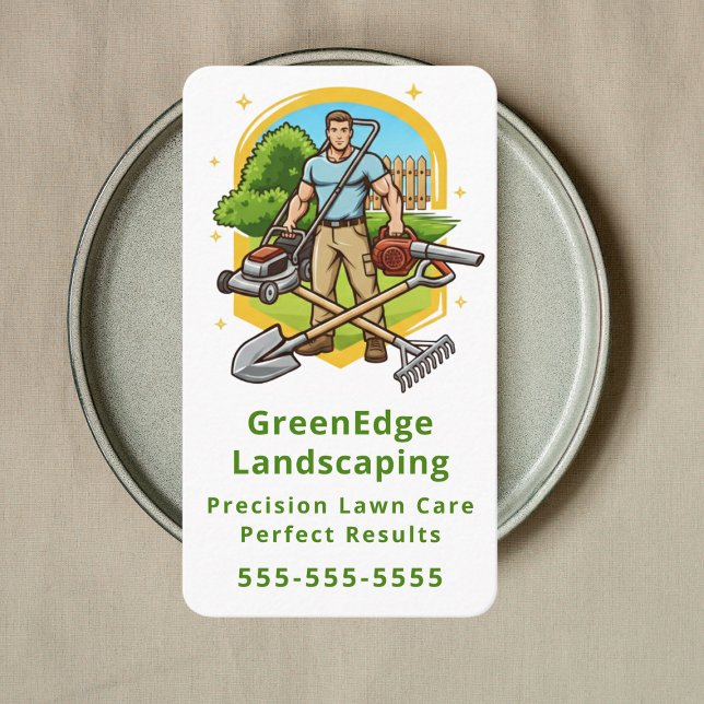 Tarjeta De Visita Groundskeeping Lawn Care Landscaping Professional (Subido por el creador)
