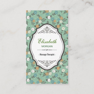 Tarjeta De Visita Groupon - Terapia de Masaje Elegante Floral Vintag