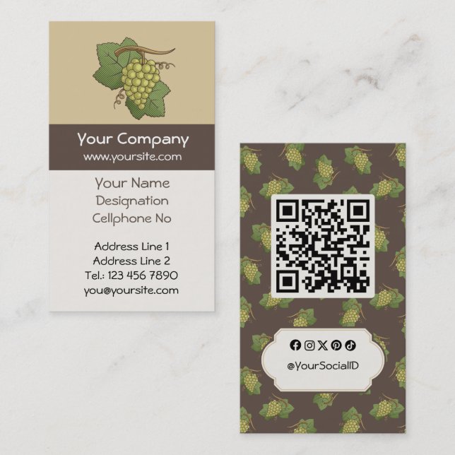 Tarjeta De Visita Grúa blanca vertical (Anverso / Reverso)