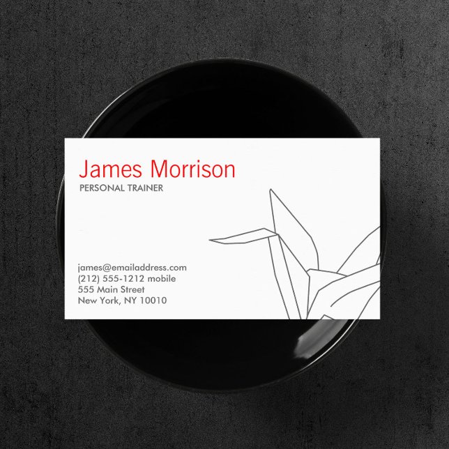 Tarjeta De Visita Grúa creativa moderna de origami (Subido por el creador)