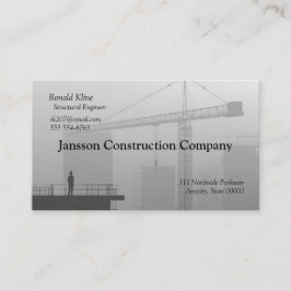 Tarjeta De Visita Grúa de construcción y trabajador