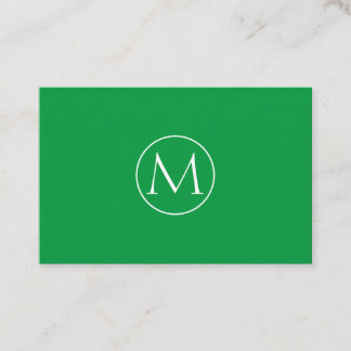 Tarjeta De Visita Grüne Minimal Monogramm Visitenkarte
