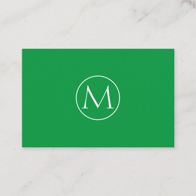 Tarjeta De Visita Grüne Minimal Monogramm Visitenkarte (Anverso)