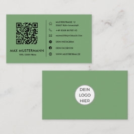 Tarjeta De Visita Grüne QR Code Visitenkarte Selbst Gestalten