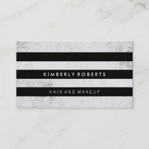 Tarjeta De Visita Grunge Black / White Stripes Moderno