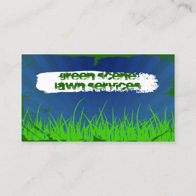 Tarjeta De Visita grunge de escena verde (Anverso)