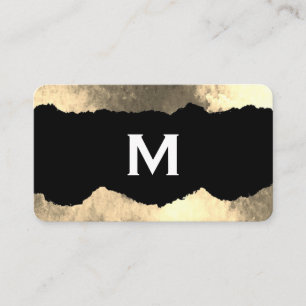 Tarjeta De Visita Grunge de glamour rota por monograma