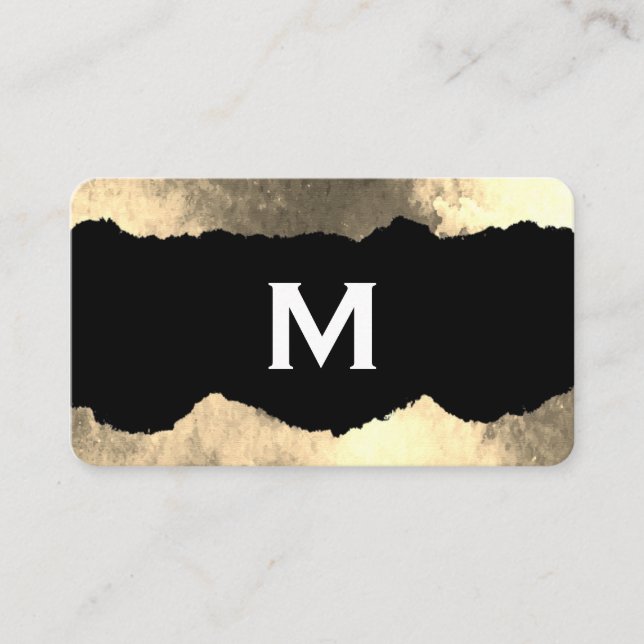 Tarjeta De Visita Grunge de glamour rota por monograma (Anverso)